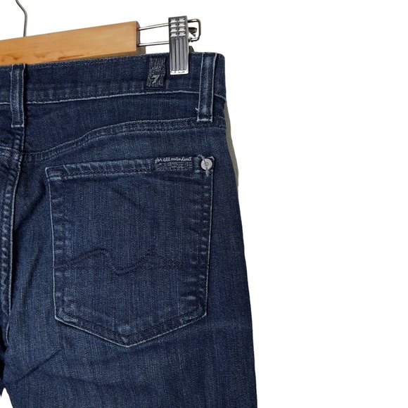 7 for all Mankind Roxanne Mid Rise Skinny Jeans Rinsed Indigo Wash Size 27 - Picture 6 of 7
